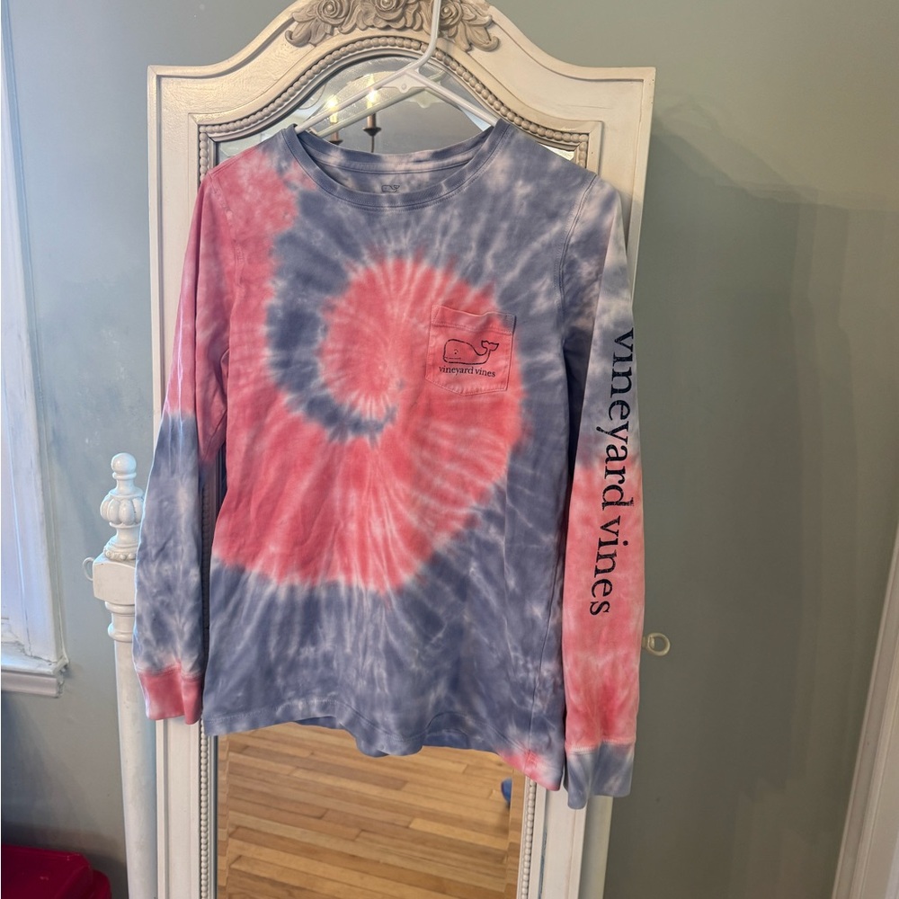 Vineyard Vines Pink and Blue Long Sleeve Tee